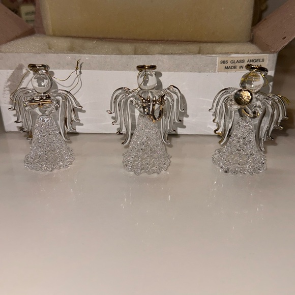 Set of Three Blown Glass Angel Ornaments - Picture 3 of 5